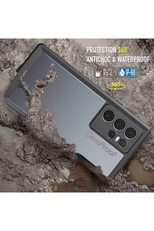 inkolelo Coque Étanche Samsung Galaxy S22 Ultra Certifiée IP68  360°Protection Waterproof Housse Antichoc Antipoussière Anti-Neige