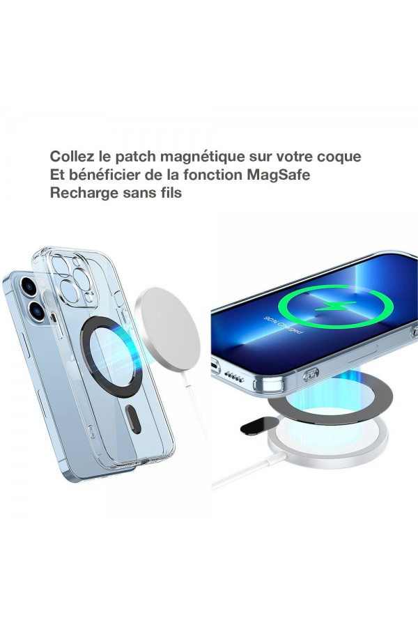 Aimant MagSafe Adhésif, Adaptateur Charge sans-fil Magnétique pour  Smartphone Qi (Coque / Étui) - Français
