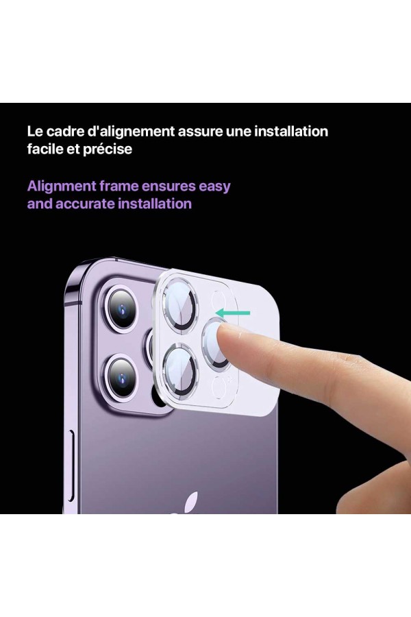HWeggo Protection Objectif Caméra Arrière pour iPhone 14 Pro