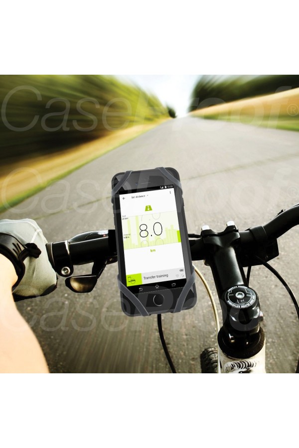 Support Vélo Silicone pour Smartphone Guidon GPS Moto Poussette VTT Rotatif  Universel (NOIR) - Shot Case