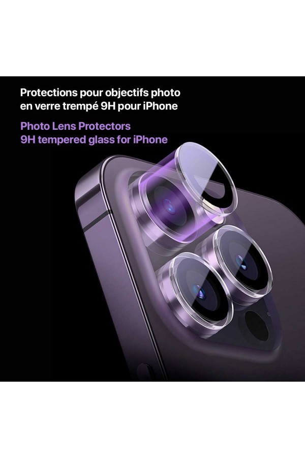 HWeggo Protection Objectif Caméra Arrière pour iPhone 15 Pro/iPhone 15 Pro  Max, Film en Verre Trempé 9H Ultra HD,All-in-one-Aluminiumlegierung,Étui de  Givré,Noir : : High-Tech