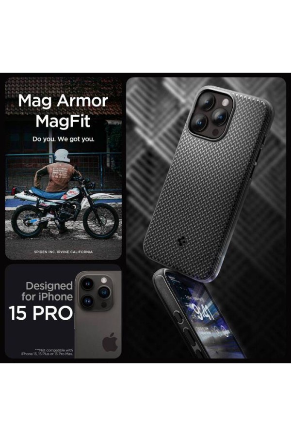 Spigen Mag Armor iPhone 15 Pro Max MATTE Black Case