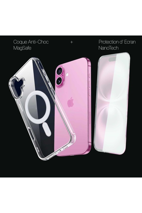 Coque a nti-Choc + Protection d'Ecran Nanotech iphone 16 +