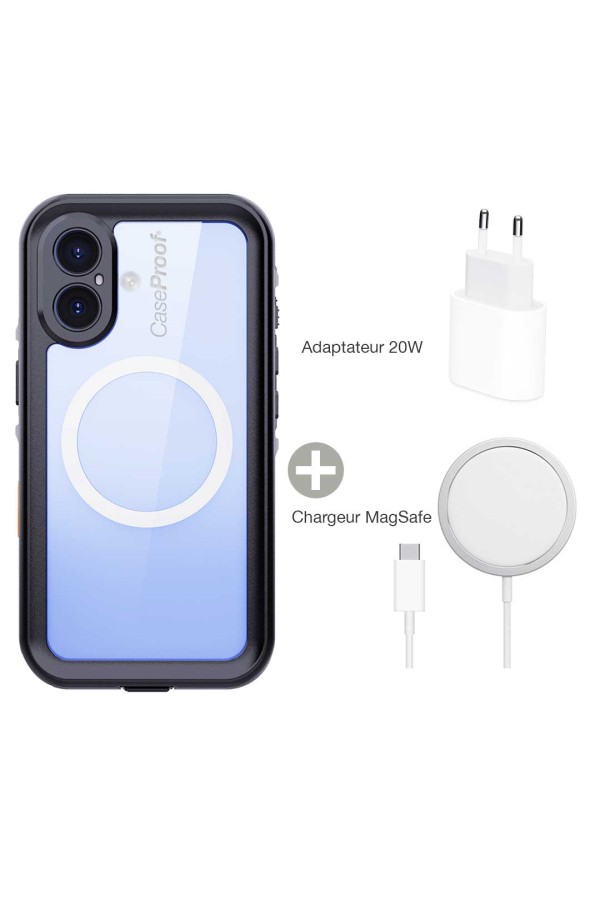 Waterproof iPhone 16  Case + MagSafe + 20W Adapter